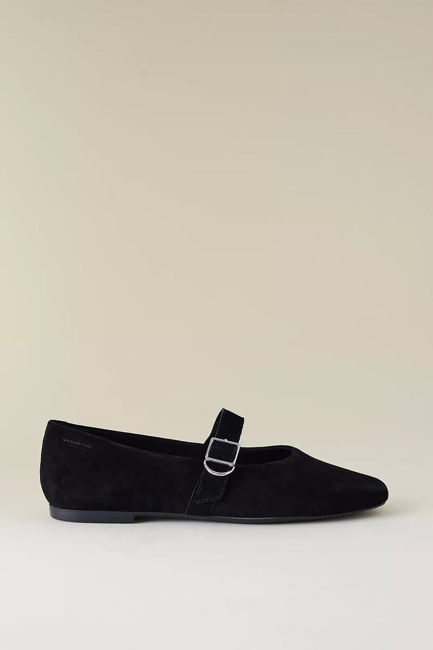 Vagabond Jolin Suede Ballet Flats In Black - EU 41